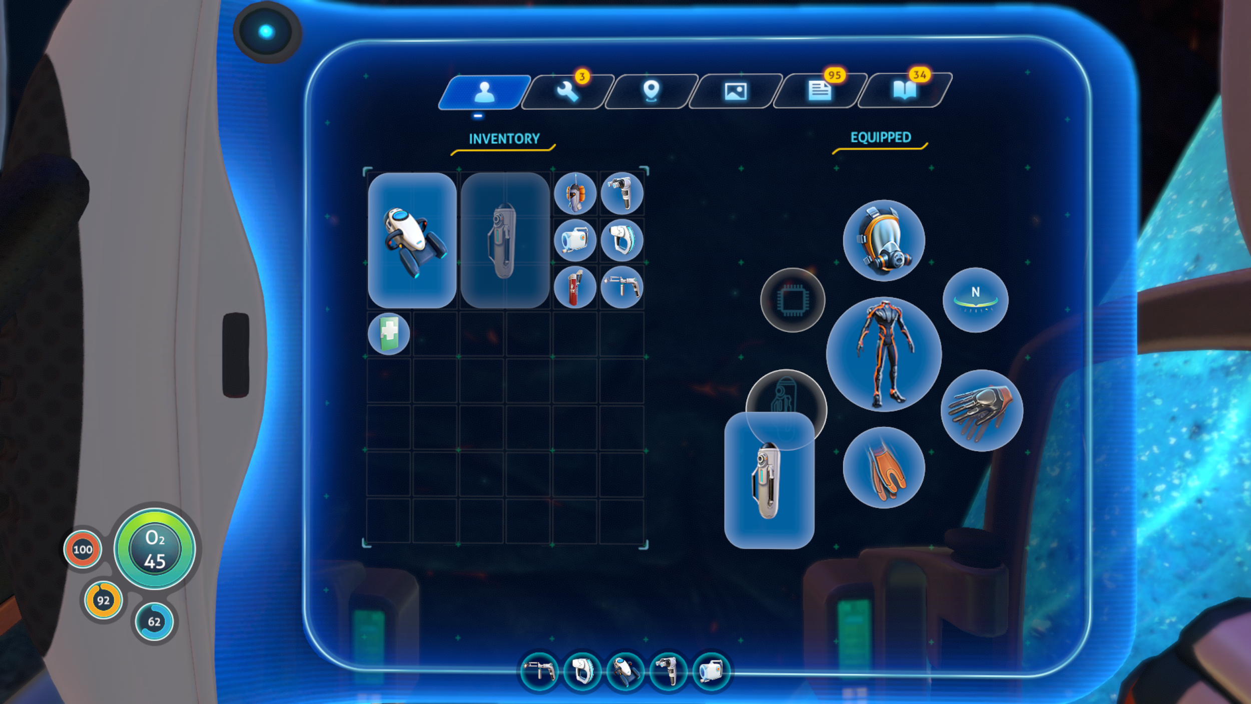 Subnautica Inventory UI (VR)